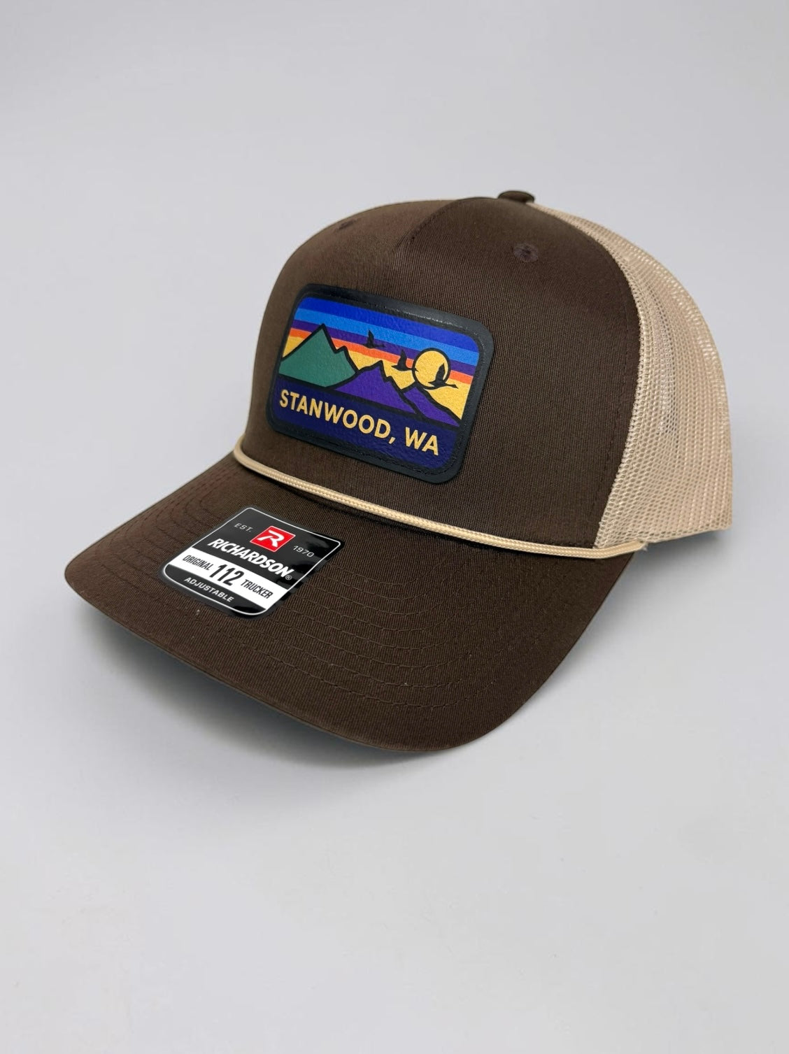 Hometown Leather Patch Snapback Hat- Brown/Tan