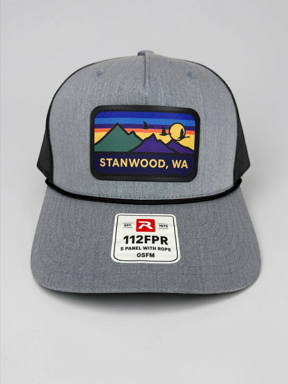 Hometown Leather Patch Snapback Hat- Gray w/ Black
