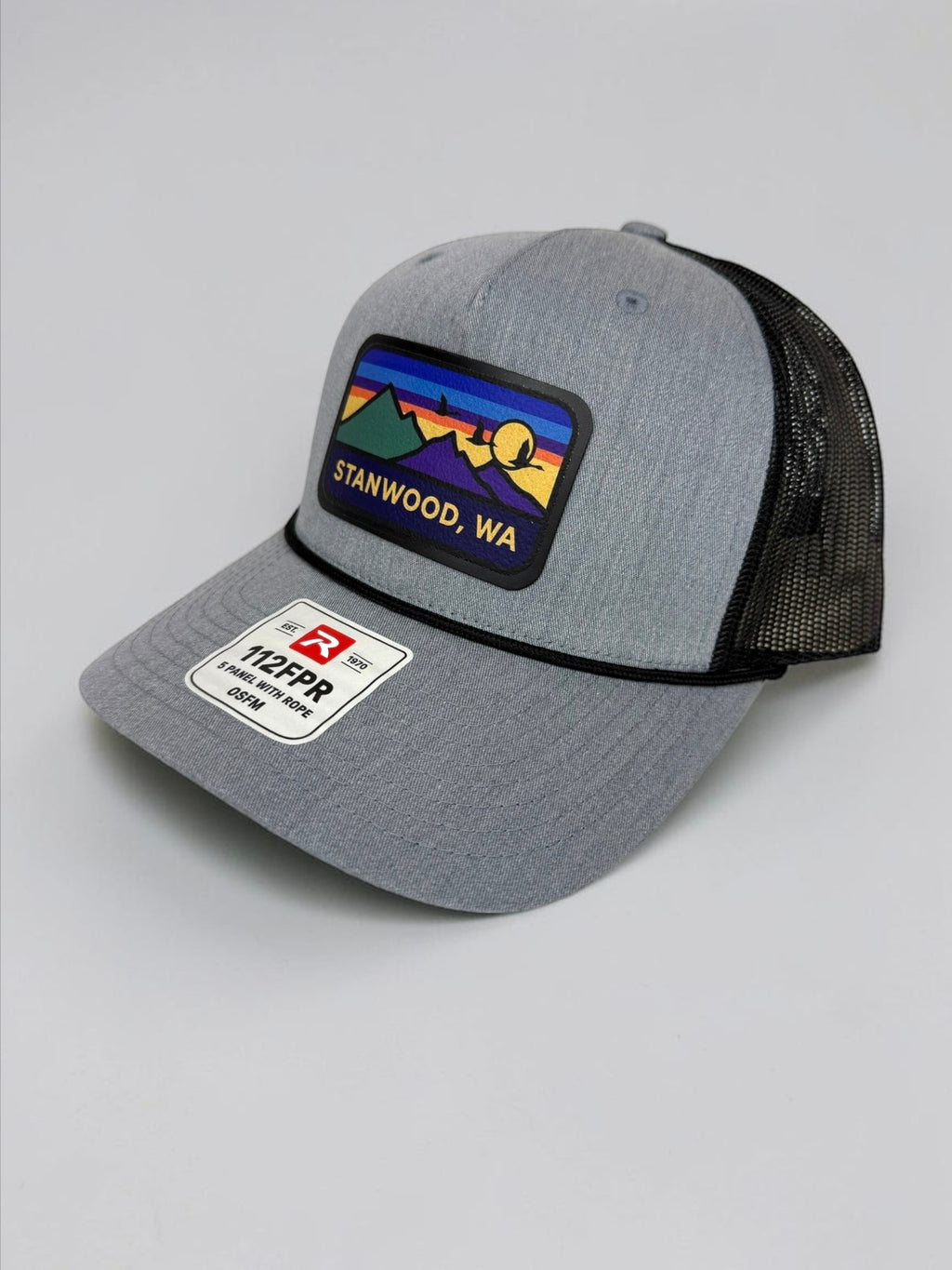 Hometown Leather Patch Snapback Hat- Gray w/ Black