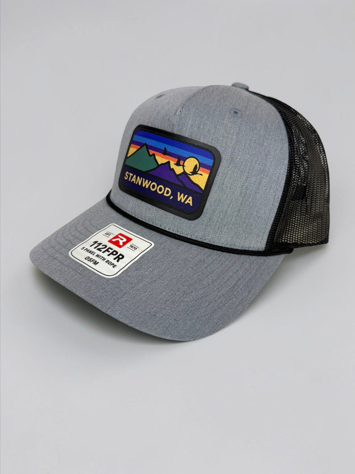 Hometown Leather Patch Snapback Hat- Gray w/ Black