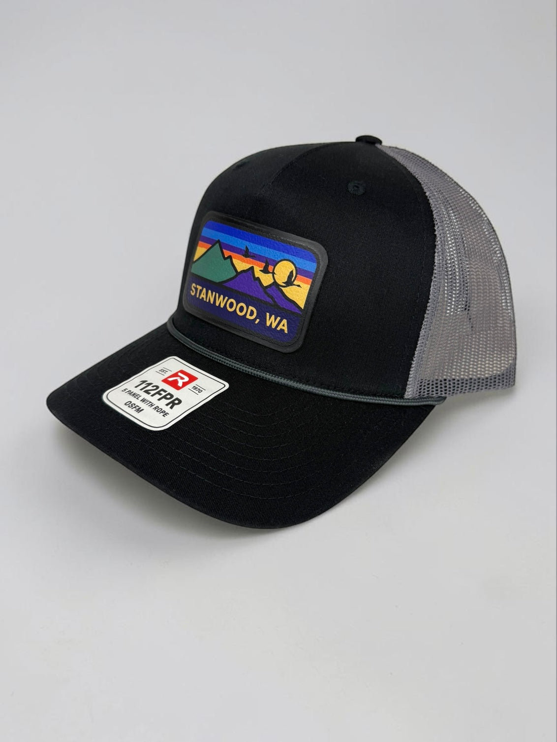Hometown Leather Patch Snapback Hat- Black w/ Gray