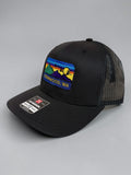 Hometown Embroidered Snapback Trucker Hat- Black