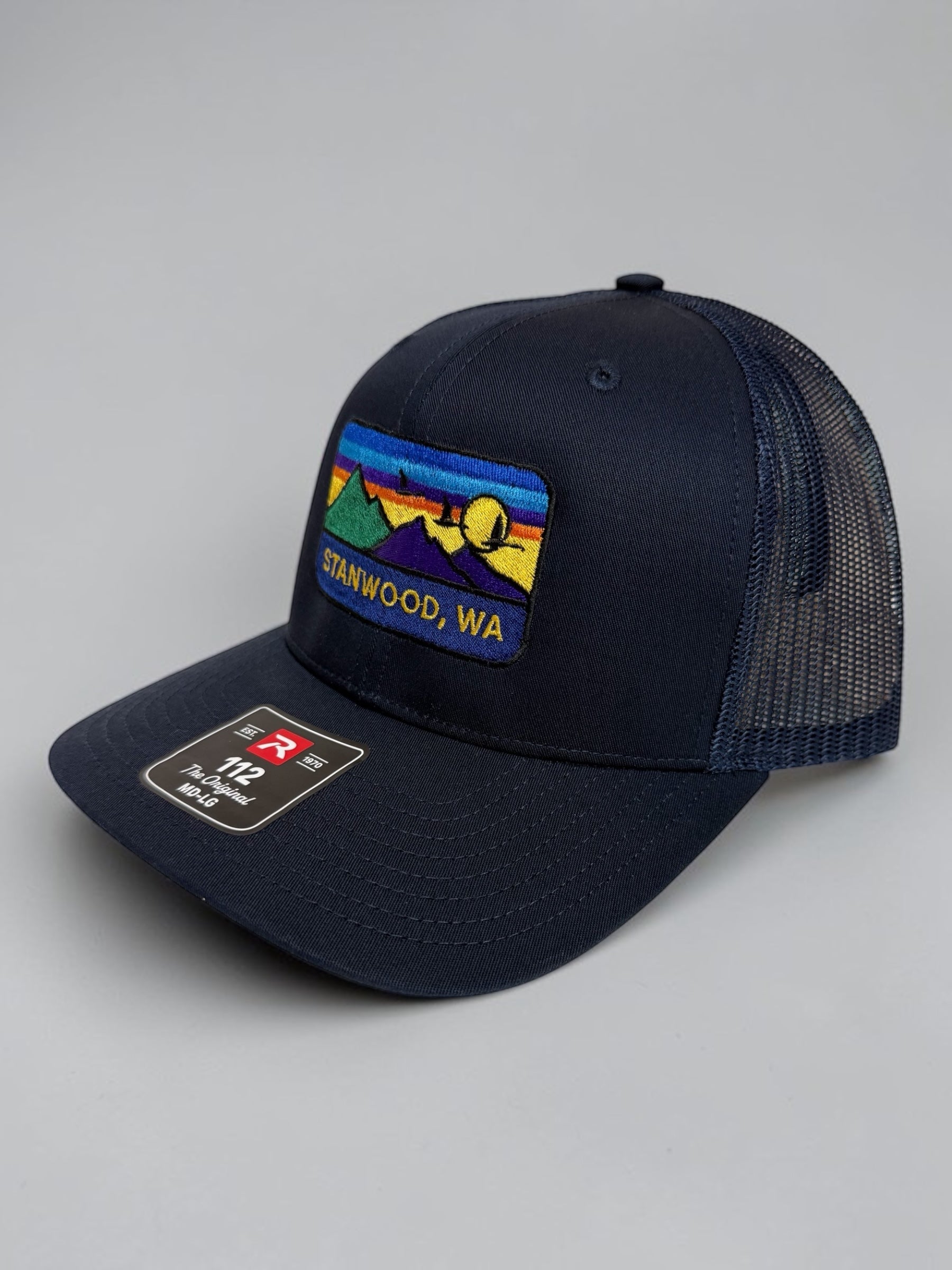 Hometown Embroidered Snapback Trucker Hat- Navy