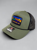 Hometown Leather Patch Snapback Hat- Loden Green/Black