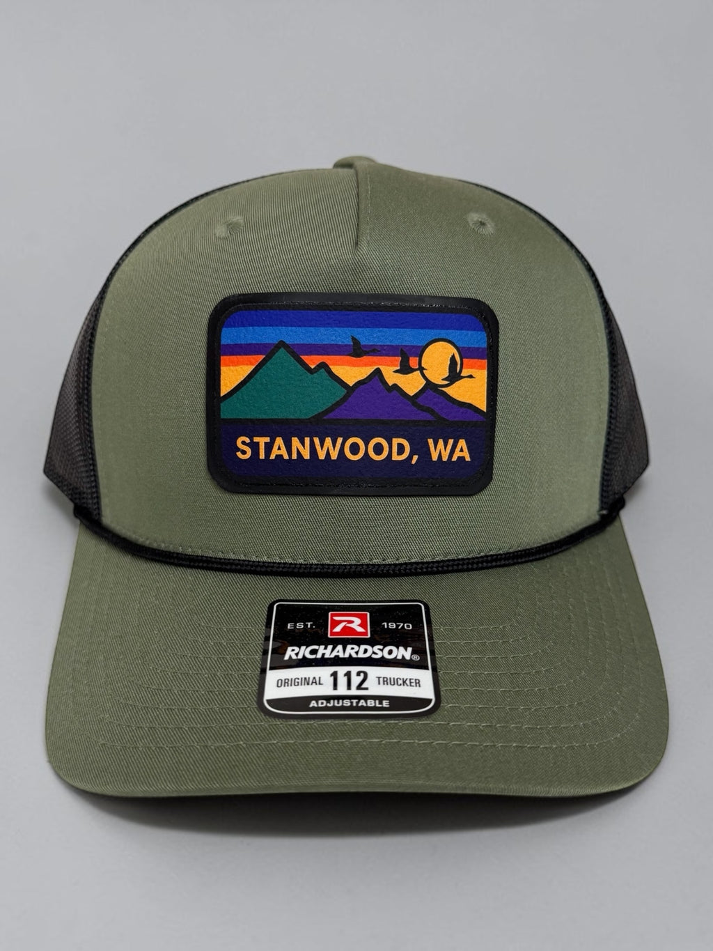 Hometown Leather Patch Snapback Hat- Loden Green/Black